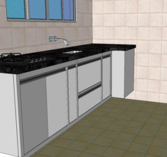 室内厨房家具装修SU模型下载_sketchup草图大师SKP模型