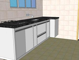 室内厨房家具装修SU模型下载_sketchup草图大师SKP模型