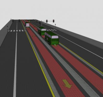 双向车道和公交专用路SU模型下载_sketchup草图大师SKP模型