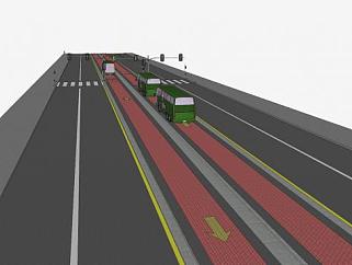 双向车道和公交专用路SU模型下载_sketchup草图大师SKP模型