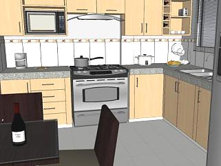 巴特厨房设备家具SU模型下载_sketchup草图大师SKP模型