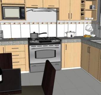 巴特厨房设备家具SU模型下载_sketchup草图大师SKP模型