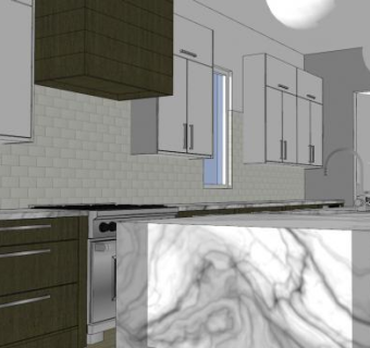 现代大理石橱柜厨房SU模型下载_sketchup草图大师SKP模型