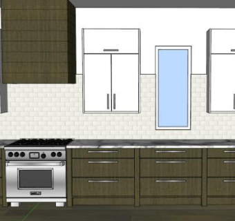 岛型厨房装修SU模型下载_sketchup草图大师SKP模型