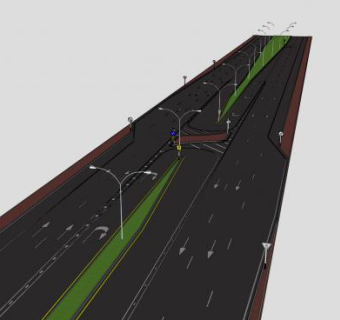 城市道路路标线SU模型下载_sketchup草图大师SKP模型