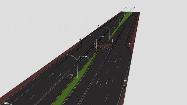 城市道路路標線su模型下載_sketchup草圖大師skp模型