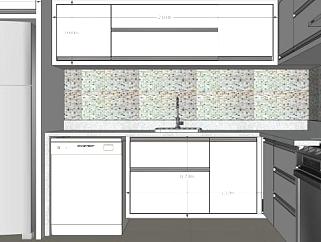 现代室内公寓厨房SU模型下载_sketchup草图大师SKP模型