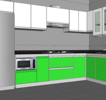 现代室内白色橱柜SU模型下载_sketchup草图大师SKP模型