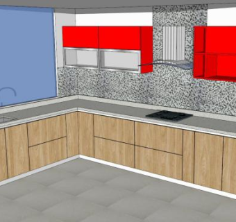 现代烹饪厨房装修SU模型下载_sketchup草图大师SKP模型