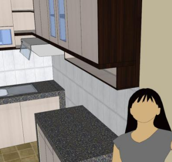 简约厨房套装装修SU模型下载_sketchup草图大师SKP模型