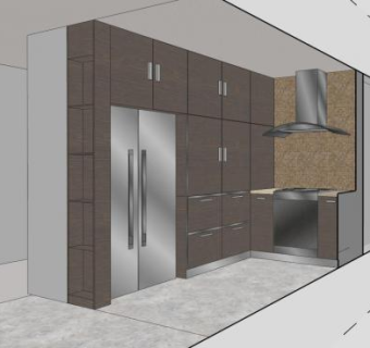 现代室内橱柜厨房SU模型下载_sketchup草图大师SKP模型