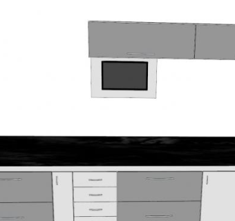 赫克托L型厨房SU模型下载_sketchup草图大师SKP模型