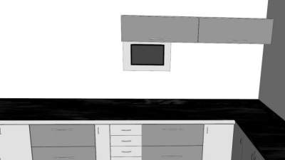 赫克托L型厨房SU模型下载_sketchup草图大师SKP模型