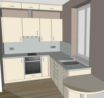 现代室内厨房橱柜装修SU模型下载_sketchup草图大师SKP模型