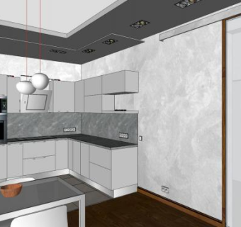 现代室内橱柜厨房装修SU模型下载_sketchup草图大师SKP模型