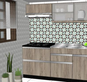 现代室内家装厨房橱柜SU模型下载_sketchup草图大师SKP模型