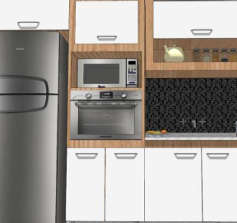 现代厨房厨艺装修SU模型下载_sketchup草图大师SKP模型