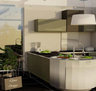 现代烹调厨房橱柜SU模型下载_sketchup草图大师SKP模型