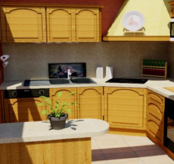 现代室内烹调厨房SU模型下载_sketchup草图大师SKP模型