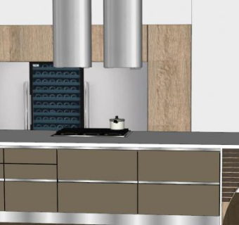 现代家具橱柜厨房SU模型下载_sketchup草图大师SKP模型