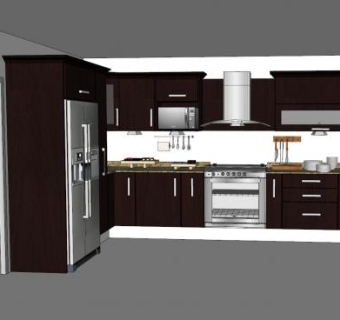 花岗岩厨房室内装修SU模型下载_sketchup草图大师SKP模型