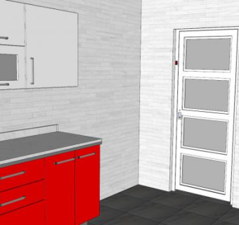 全麦烹饪L型厨房SU模型下载_sketchup草图大师SKP模型