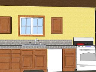 现代简朴室内厨房SU模型下载_sketchup草图大师SKP模型