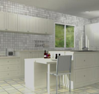 宜家乡村度假厨房SU模型下载_sketchup草图大师SKP模型