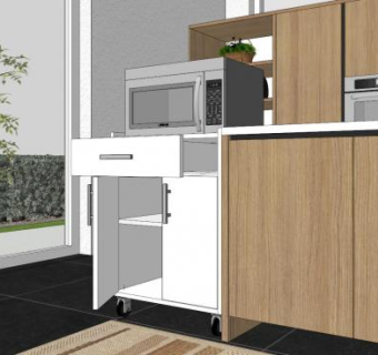 现代板式室内厨房SU模型下载_sketchup草图大师SKP模型