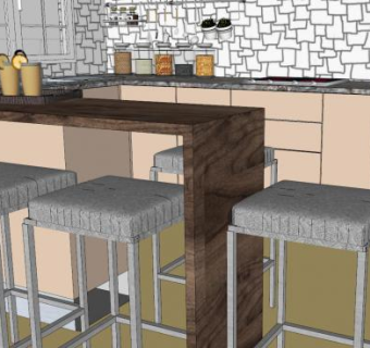 工业化室内厨房SU模型下载_sketchup草图大师SKP模型