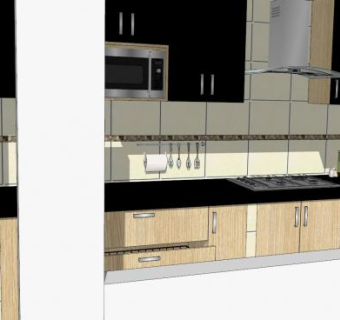 现代家具厨房橱柜装修SU模型下载_sketchup草图大师SKP模型