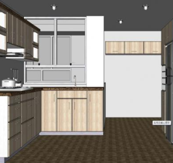 现代化简约家具厨房SU模型下载_sketchup草图大师SKP模型