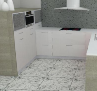 现代花纹室内厨房SU模型下载_sketchup草图大师SKP模型