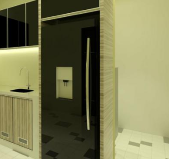 现代L型室内厨房装修SU模型下载_sketchup草图大师SKP模型