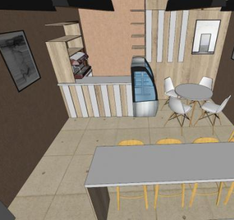 简约风格咖啡色厨房SU模型下载_sketchup草图大师SKP模型