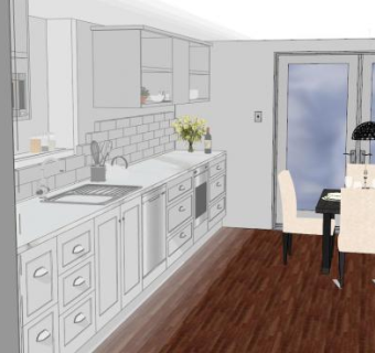 简欧马歇尔厨房SU模型下载_sketchup草图大师SKP模型