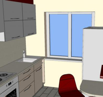 小型厨房家具SU模型下载_sketchup草图大师SKP模型