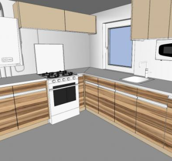 简约风格家电室内厨房SU模型下载_sketchup草图大师SKP模型