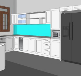 越南芽庄省室内厨房SU模型下载_sketchup草图大师SKP模型