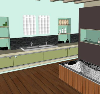 大型卫浴SU模型下载_sketchup草图大师SKP模型