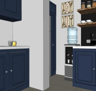 自助餐厅厨房装修SU模型下载_sketchup草图大师SKP模型