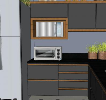 乡村田园风格厨房SU模型下载_sketchup草图大师SKP模型