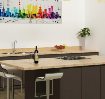 现代简约厨房餐桌SU模型下载_sketchup草图大师SKP模型