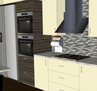 现代室内装修厨房SU模型下载_sketchup草图大师SKP模型