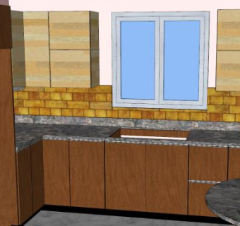 简约室内橱柜厨房SU模型下载_sketchup草图大师SKP模型