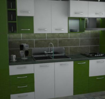 利比亚现代厨房装修SU模型下载_sketchup草图大师SKP模型