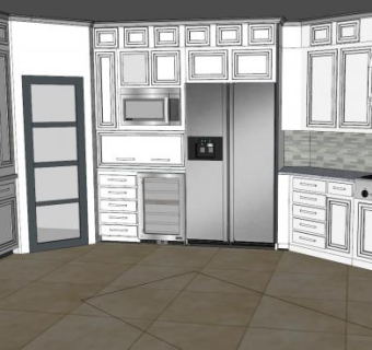 欧式大型厨房SU模型下载_sketchup草图大师SKP模型