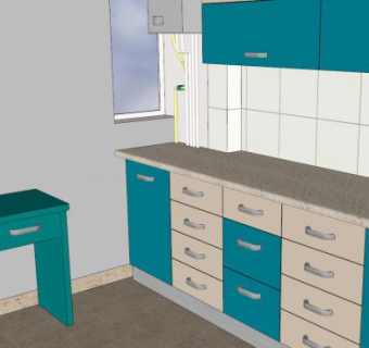 简约家具厨房橱柜SU模型下载_sketchup草图大师SKP模型