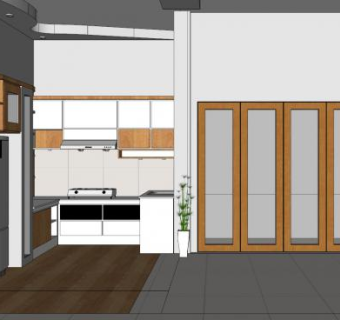 现代厨房简约装修SU模型下载_sketchup草图大师SKP模型