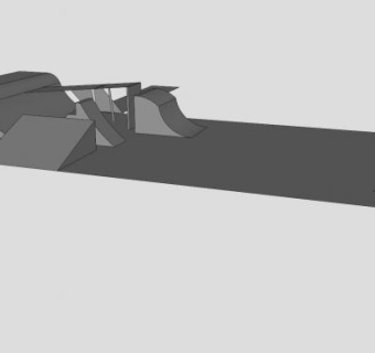 滑板场广场设施SU模型下载_sketchup草图大师SKP模型